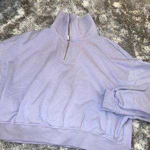 H&M cropped quarter zip